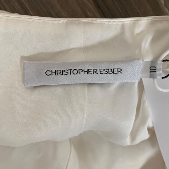 Nwt! Christopher Esber Prom! Deep V Plunge Lace Up Corset Dress Size: 6 - Picture 6 of 9